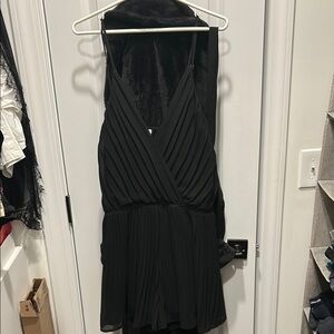 Elegant Black Pleated Dress